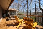 Open Deck, plenty of chairs, winter lake view
